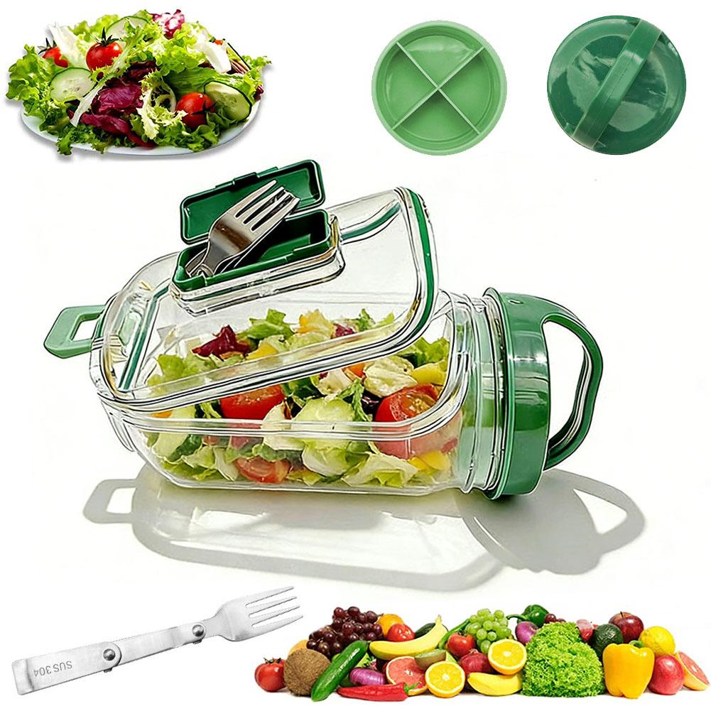 Meal Prep Containers - Recipiente Portátil para Ensaladas con Tenedor