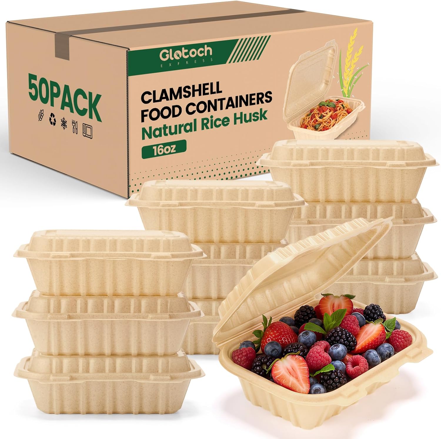 Meal Prep Containers - Paquete de 50 Contenedores Desechables de