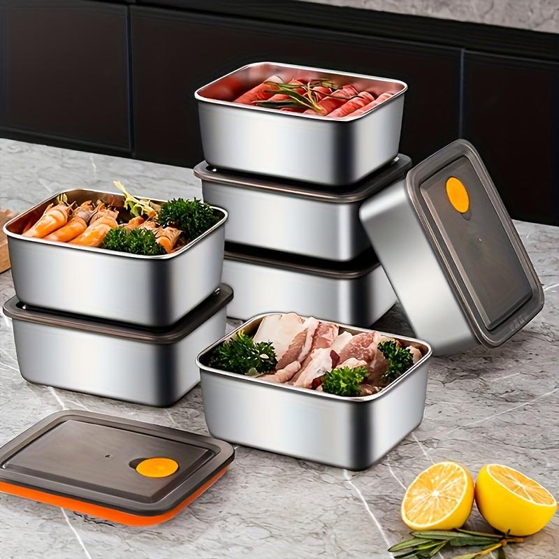 Meal Prep Containers Xl - Juego de 4 recipientes de acero