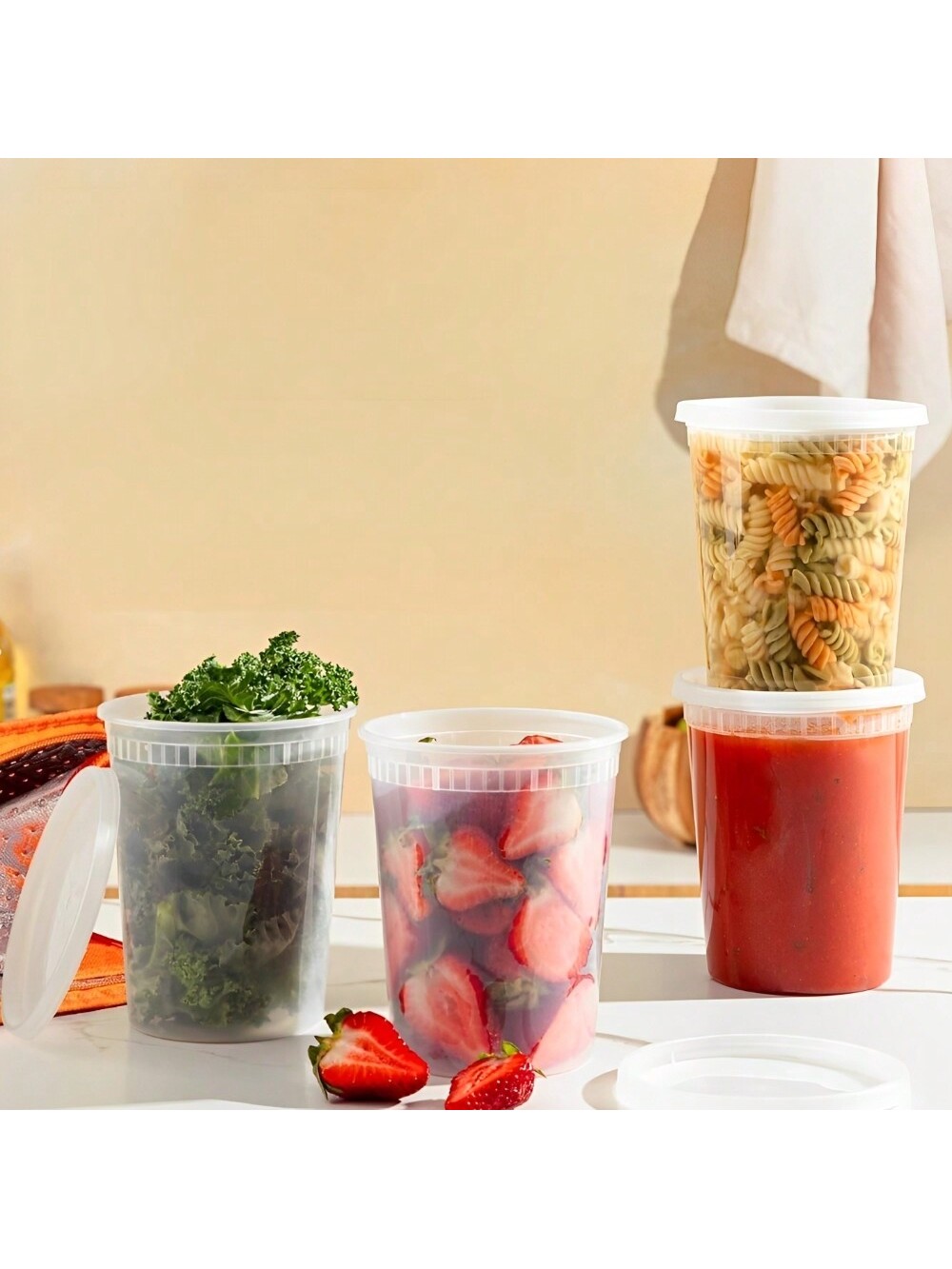Contenedores Deli con tapas, c - Meal Prep Jars With Lids reseña y precio