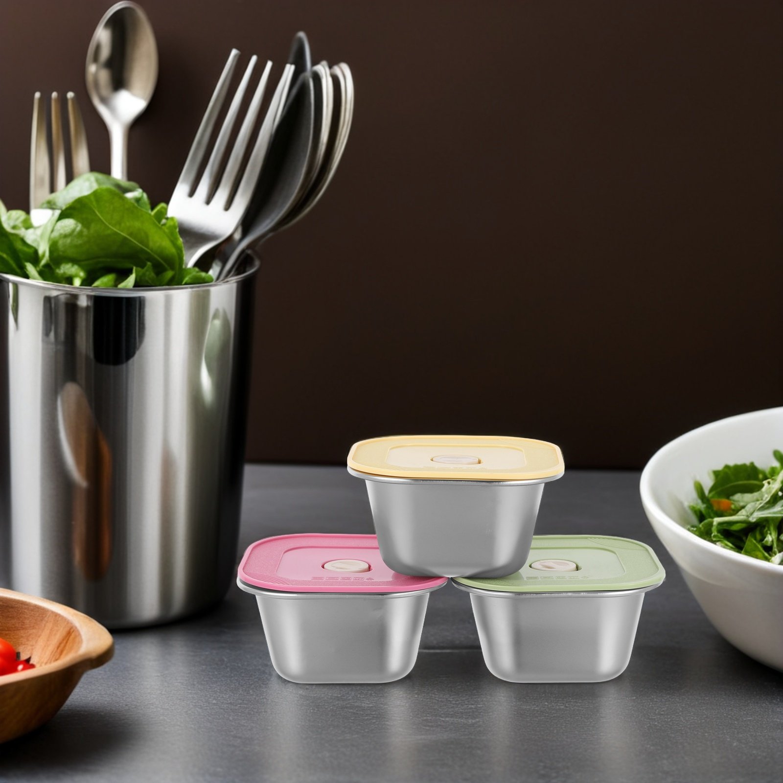 Juego de 3 Recipientes Apilabl - Meal Prep Jars With Lids reseña y precio