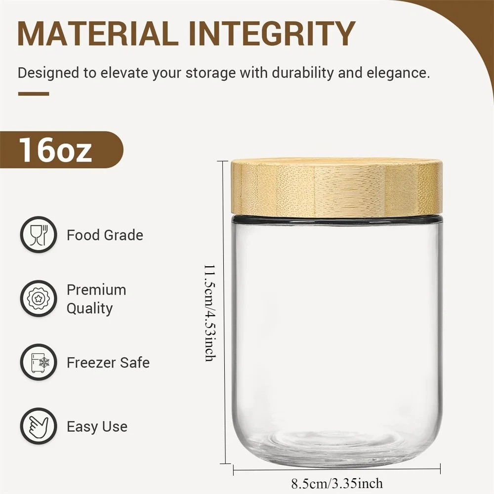 Paquete de 4 recipientes de 16 - Meal Prep Jars With Lids reseña y precio